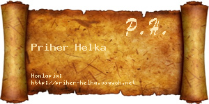 Priher Helka névjegykártya